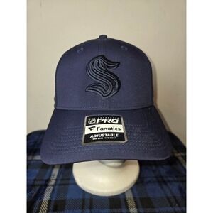 Seattle Kraken Fanatics Pro Navy Adjustable Snapback Hat OSFM